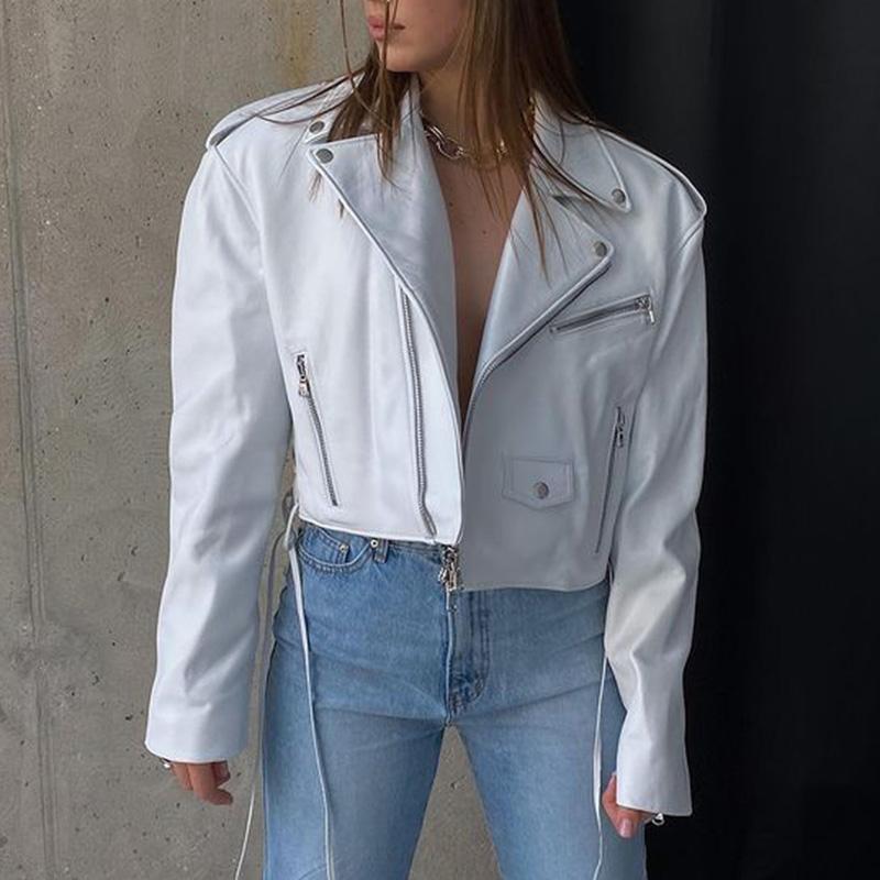 Women's Leather & Faux Fashion Spring Solid High Imitation Zipper Coats Women Elegant PU Jackets Short Ladies, White
Women's Leather & Faux Fashion Spring Solid High Imitation Zipper Coats Women Elegant PU Jackets Short Ladies, White