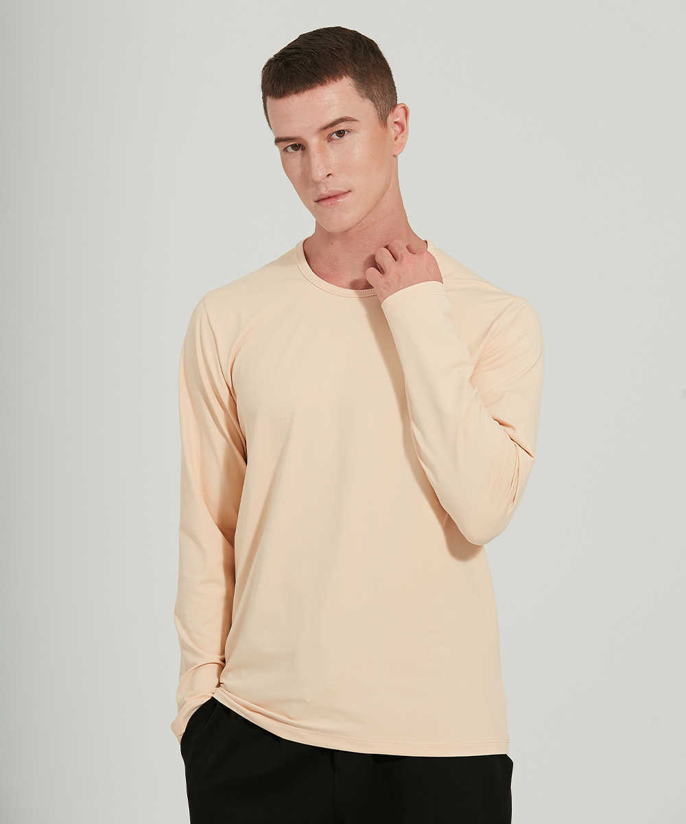 Men's Long Sleeve Tops The Fundamental Yoga Sports T-shirt High Elastic Speed Dry Round Neck Fitness Gym Clothes Running Casual Exercise