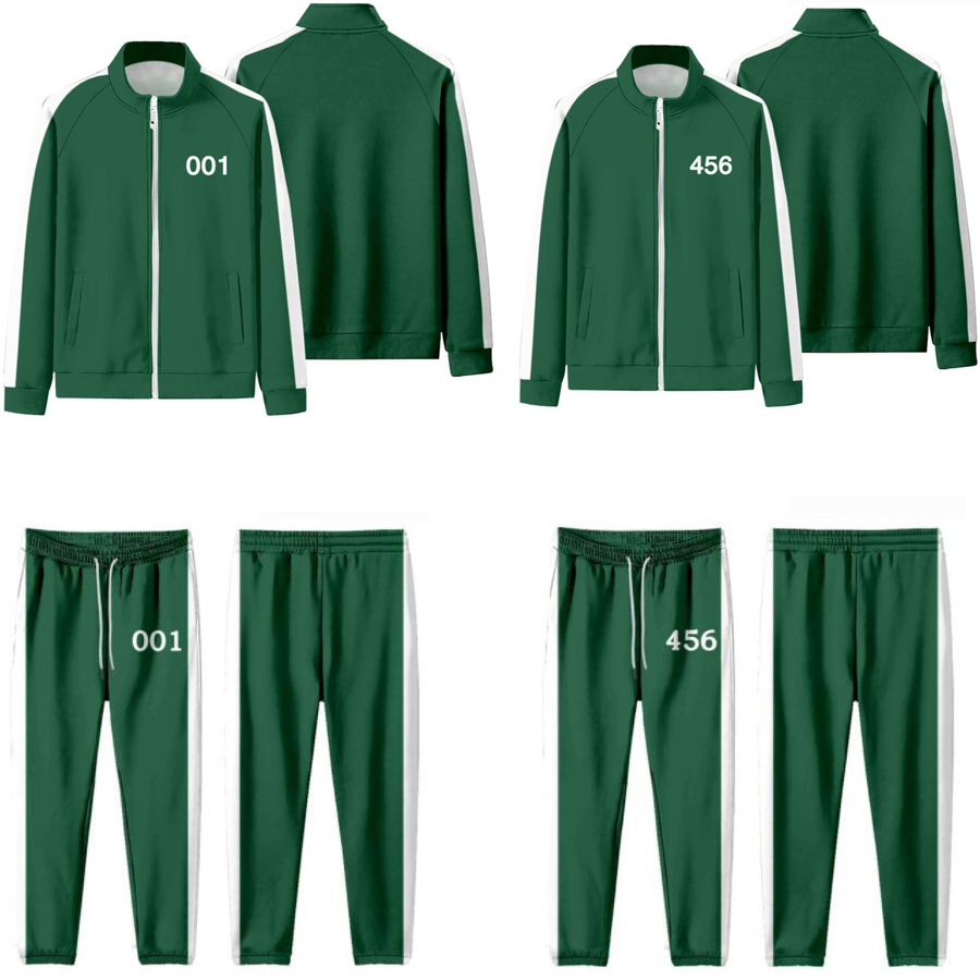Korean Teleplay Squid Game Cosplay Costume Li Zhengjae Same Sportswear Zipper Jacket and Sweatpants Two Piece Set Green Outfit, 019
Korean Teleplay Squid Game Cosplay Costume Li Zhengjae Same Sportswear Zipper Jacket and Sweatpants Two Piece Set Green Outfit, 019