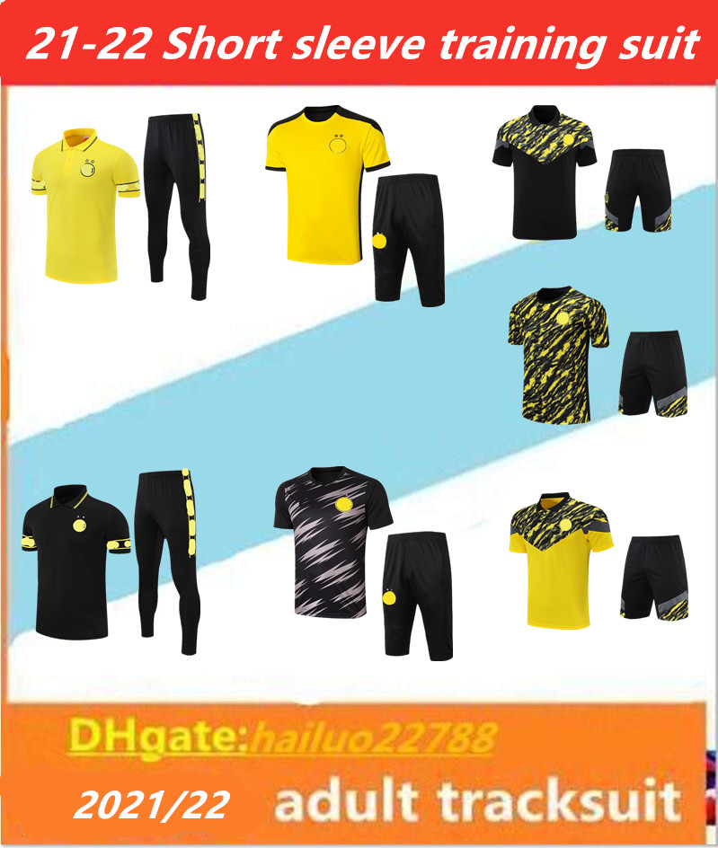 2021/2022 Borussia adult tracksuit soccer Capri suit Dortmund Short sleeve training football set Survetement, Army green
2021/2022 Borussia adult tracksuit soccer Capri suit Dortmund Short sleeve training football set Survetement, Army green