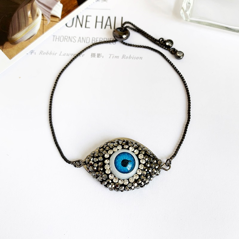 Bracelet for Women Rainbow Turkish Black Copper Inlay Zircon Blue crystal Bracelet Girls Evil Eye Jewelry