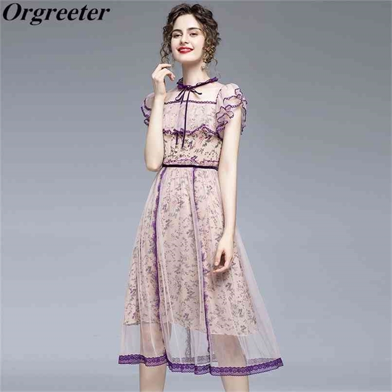 Summer Women Fashion Design Mid Dress Short Butterfly Sleeve Bow Lace Ruffles Floral Print Pink Female Party 210602
Summer Women Fashion Design Mid Dress Short Butterfly Sleeve Bow Lace Ruffles Floral Print Pink Female Party 210602