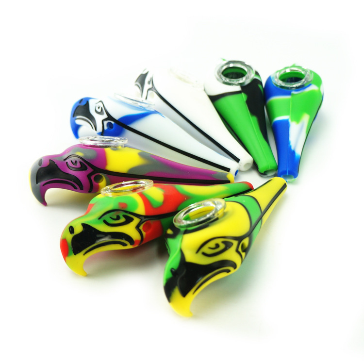 

Cartoon parrot bird Eagle beak silicone glass bowl pipes portable smoking pipe wholesal