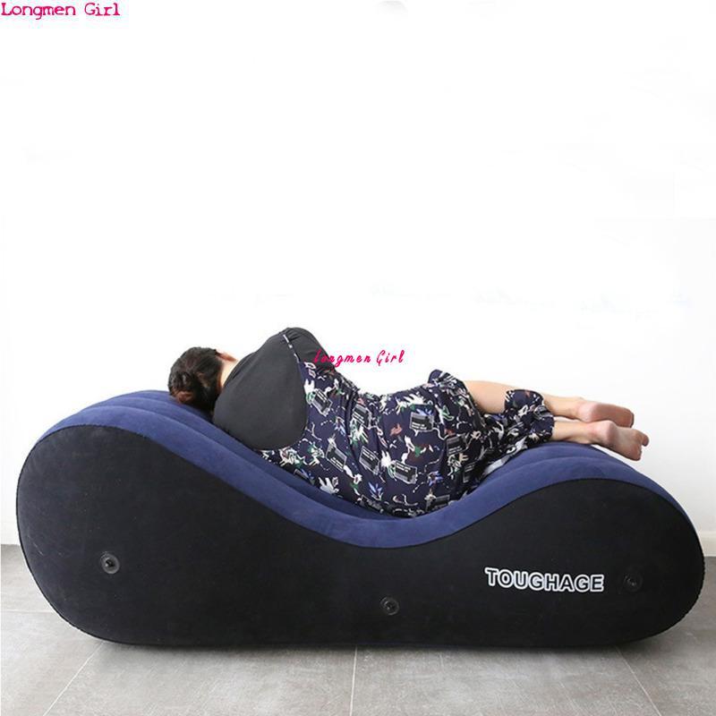 Camp Furniture Inflatable Sofa Bed Mattress Sex Pillow Chair With Bondage Long Cushion For Couples Relaxation Outdoor Sun Lounger