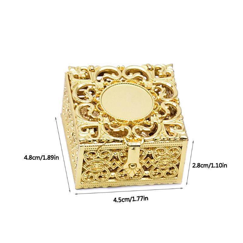 Rosary Bead Box Chaining Metals Christian Catholic Religious Jewelry Case Storage 40JA