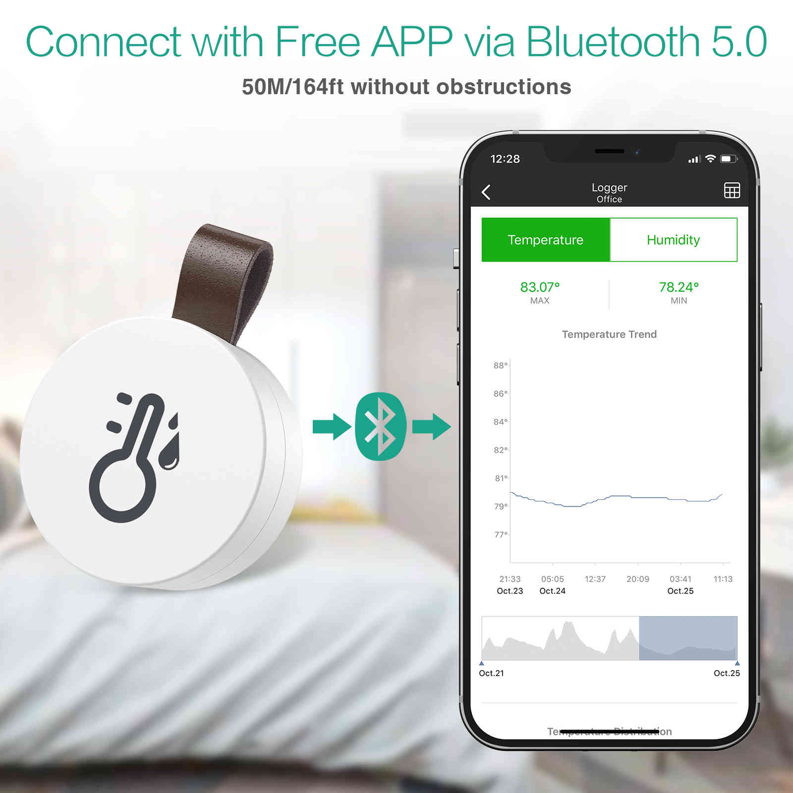 Oria hygrometer wireless bluetooth thermometer outdoors smart house temperature and humidity sensor