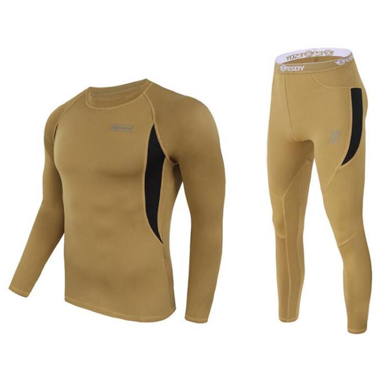 Yoga Outfit Winter Thermal Underwear Set Men Tactical Long Johns Compression Fitness Clothes Top Quality Sport Pants Clothing