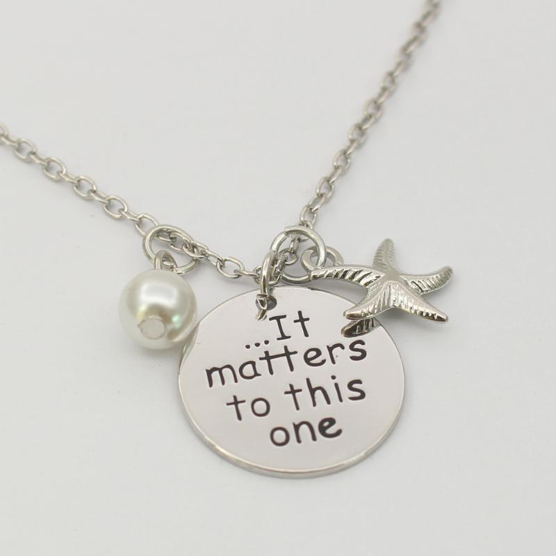 Inspirational Jewelry It Matters To This One Starfish Charm Bracelet Teacher Gift Idea Sea Star Gifts For Social Worker Pendant Necklaces, Silver
Inspirational Jewelry It Matters To This One Starfish Charm Bracelet Teacher Gift Idea Sea Star Gifts For Social Worker Pendant Necklaces, Silver