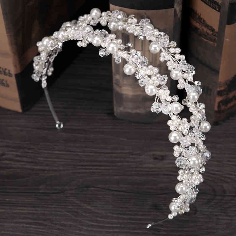Wedding Hair Jewelry Accessories 2017 Bridal Headdress Double Row Handmade Headbuckle Princess Dress Crown