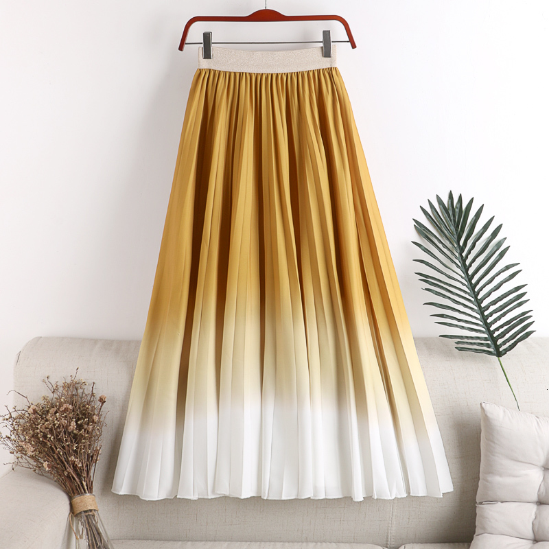 skirts Summer Drape Gradient Maxi Thick Chiffon Skirt Elegant Candy Colored A-line Pleated Long Skirts, Blue
skirts Summer Drape Gradient Maxi Thick Chiffon Skirt Elegant Candy Colored A-line Pleated Long Skirts, Blue