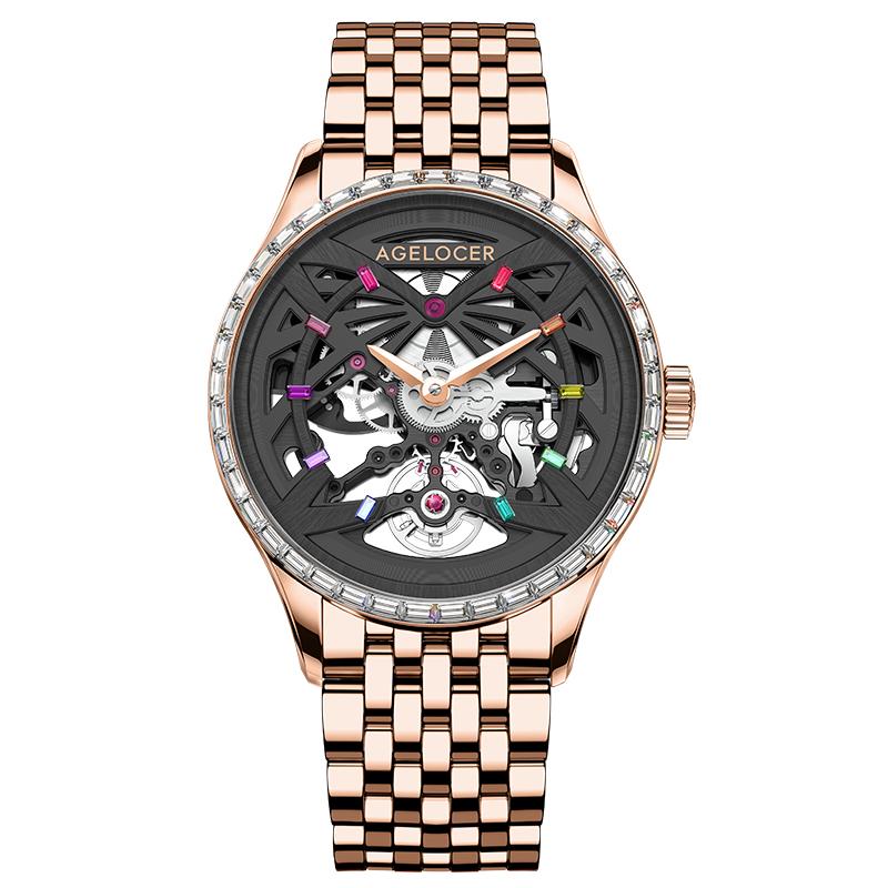 Wristwatches AGELOCER Mechanical Watches Men Sapphire Skeleton Diamond Gold Watch Waterproof 41mm For Bracelet Reloj Hombre, 6101a9
Wristwatches AGELOCER Mechanical Watches Men Sapphire Skeleton Diamond Gold Watch Waterproof 41mm For Bracelet Reloj Hombre, 6101a9