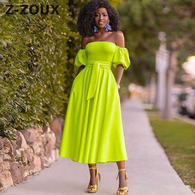 Women Dress Strapless Off Shoulder es Sleeveless Backless Sexy High Waist Large Hem Long es Spring Summer 210524, Fluorescent green
Women Dress Strapless Off Shoulder es Sleeveless Backless Sexy High Waist Large Hem Long es Spring Summer 210524, Fluorescent green