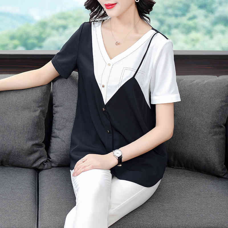 Summer Office Lady Shirts Korean Fashion Clothing Plus Size Womens Tops and Blouses Chiffon Blusas 10043 210506