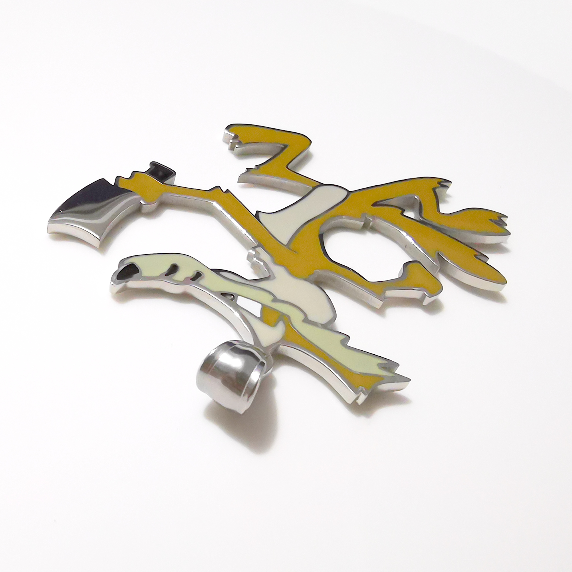 2 '' Juggalo Wolf Coyote Pendant Charms Necklace Stainless Steel ICP Hip-Hop chain 24 inch for Mens Gifts