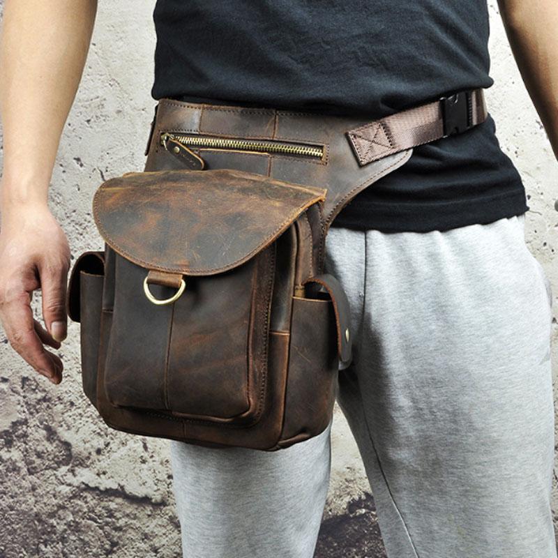 Waist Bags Men Crazy Horse Genuine Leather Thigh Drop Leg Bag Military Motorcycle Hip Belt Fanny Pack Messenger, Brown
Waist Bags Men Crazy Horse Genuine Leather Thigh Drop Leg Bag Military Motorcycle Hip Belt Fanny Pack Messenger, Brown