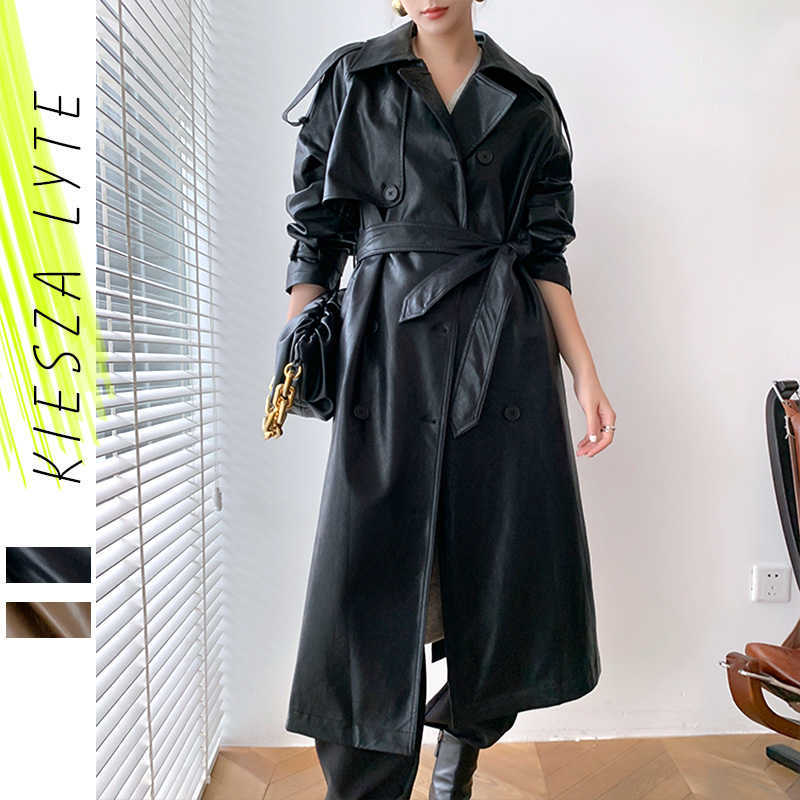 Women PU Leather Long Jacket Autumn Winter Black Brown Faux Sashes Office Lady Windbreaker Trench Coat Outwear 210608
Women PU Leather Long Jacket Autumn Winter Black Brown Faux Sashes Office Lady Windbreaker Trench Coat Outwear 210608