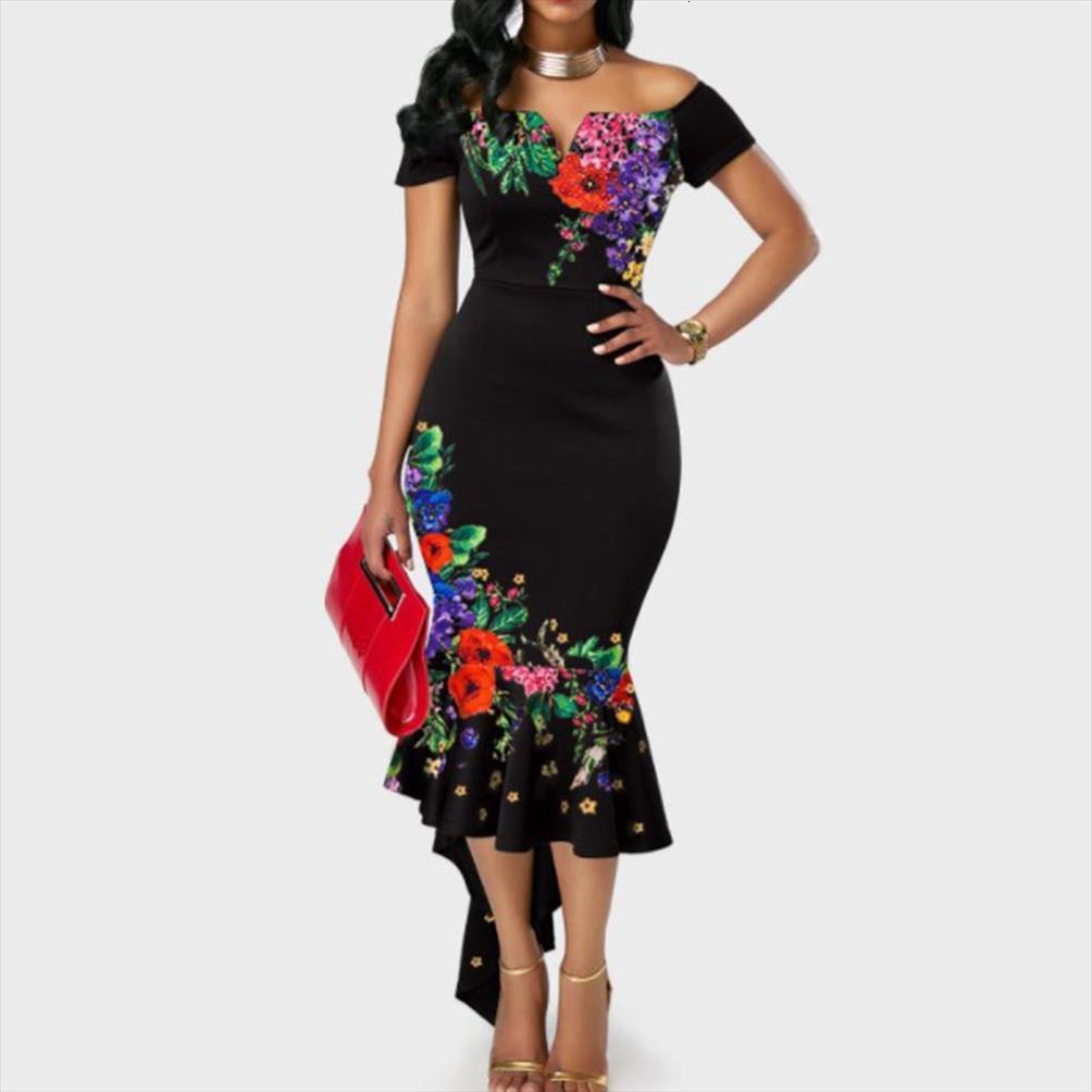 summer off shoulder floral elegant womens dresses evening party wedding formal ruffles fishtail ladies dress, Black;gray
summer off shoulder floral elegant womens dresses evening party wedding formal ruffles fishtail ladies dress, Black;gray