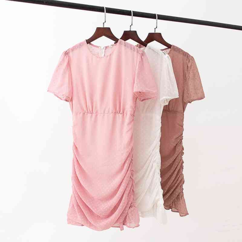 sweet women ruffles midi dress summer fashion ladies slim boho es party female sheath vintage girls chic 210430