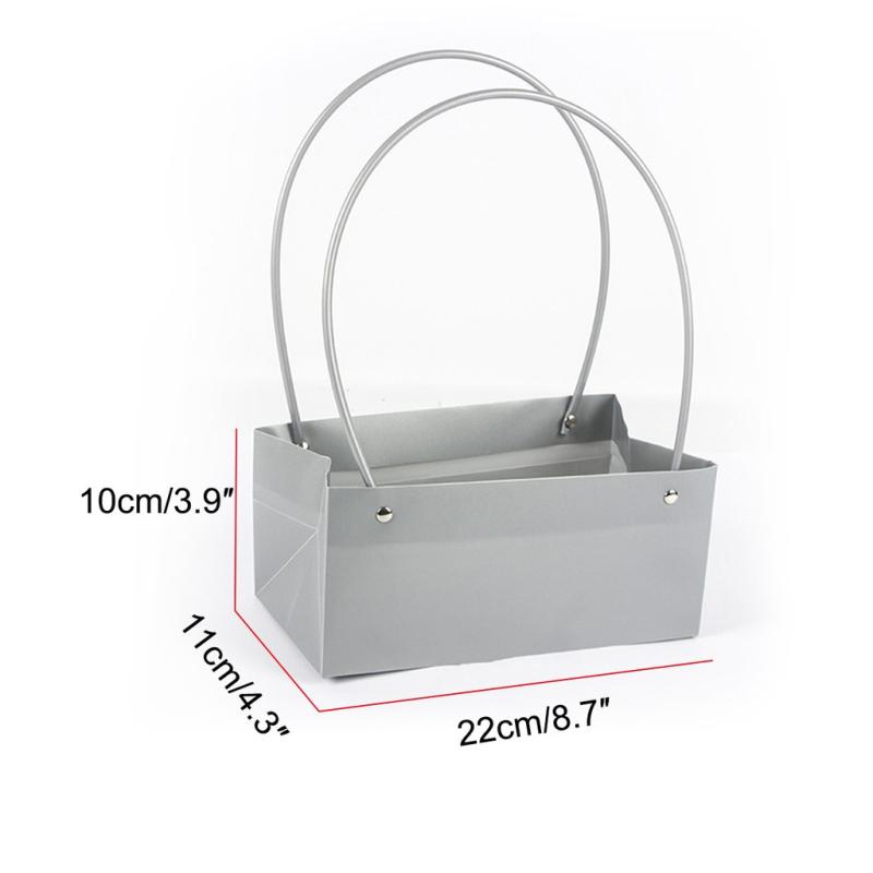 Portable Flower Box Kraft Paper Handy Gift Bag With Handhold Wedding Rose Party Packaging Cardboard For Wrap1