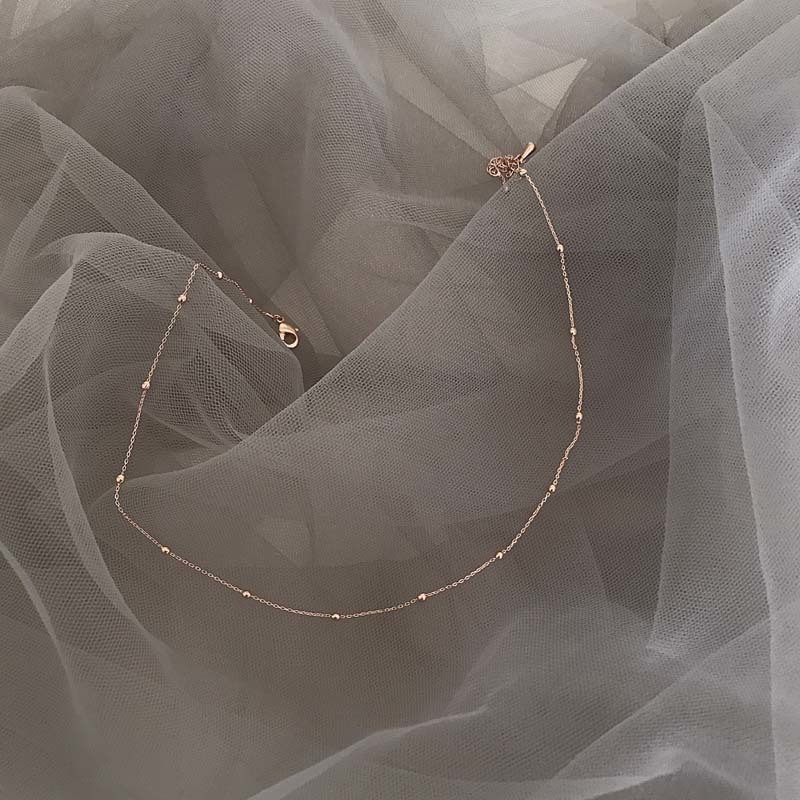 Fashion Jewelry Bohemia Bead Necklace 925 Sterling Silver Chokers Necklaces for Women Classic Clavicle Chain Wyk-02