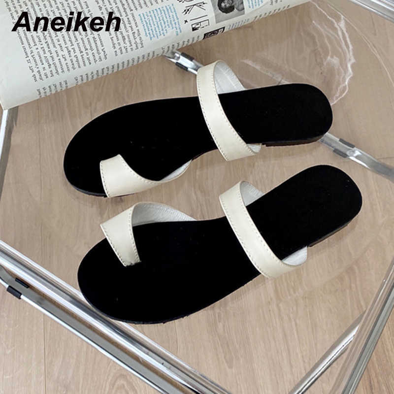 Aneikeh Summer Shoes For Women Fashion PU Flat With Peep Toe Basic Slippers Thong Shallow ROME Casual Solid Concise Leisure 210615, Black
Aneikeh Summer Shoes For Women Fashion PU Flat With Peep Toe Basic Slippers Thong Shallow ROME Casual Solid Concise Leisure 210615, Black