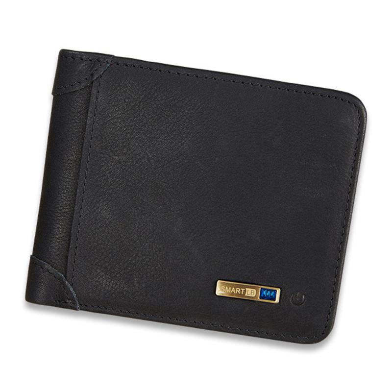 Wallets Men Bluetooth Smart Wallet PU Leather Anti-theft Intelligent Purse Male Card Holders Anti Lost For Outdoor Travel