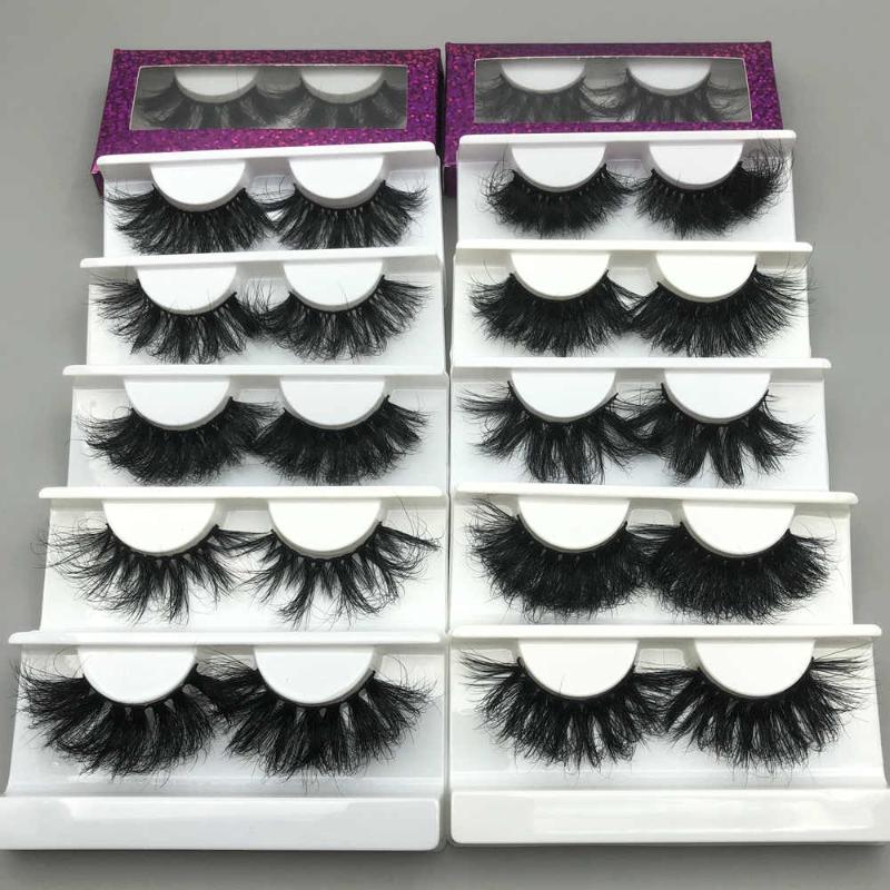 False Eyelashes Mikiwi 3d Mink Lashes With Packaging 25mm Fluffy Paper Box Dramatic Wispy Real