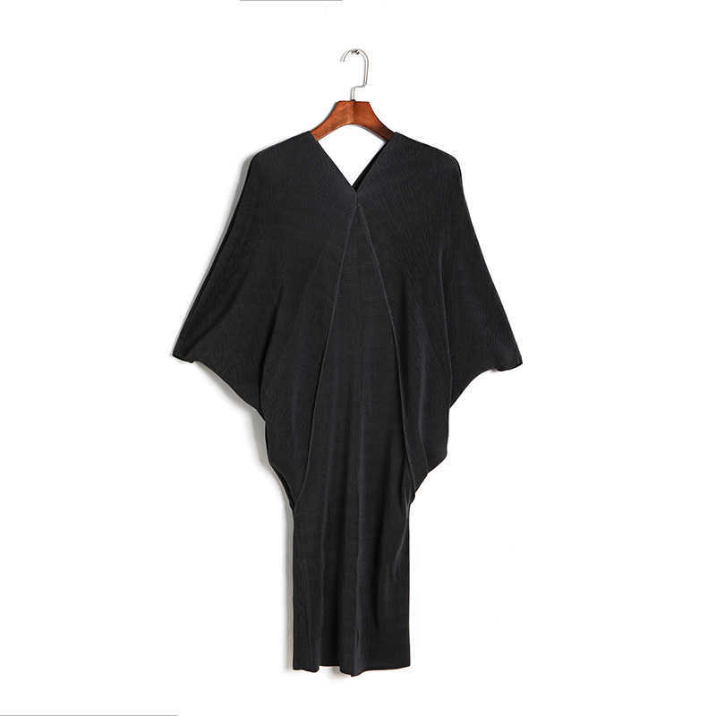 Women Green Big Size Dress Arrivals Deep V- Neck Batwing Sleeve Loose Fit Fashion Summer 2E1607 210526