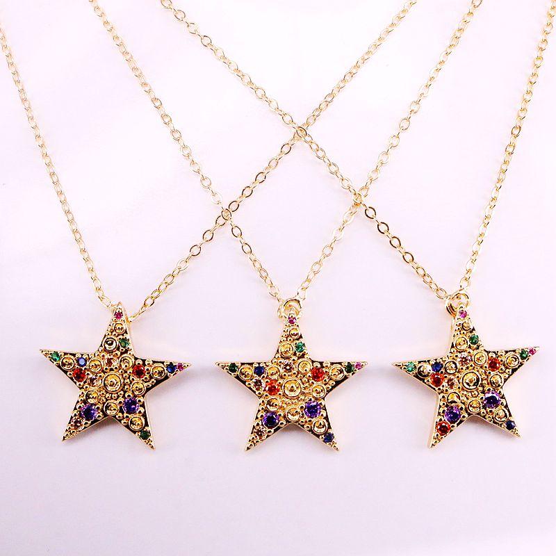 Pendant Necklaces 6PCS, Star Charm Golden Micro Paved CZ Stone Jewelry Rainbow Crystal Necklace
Pendant Necklaces 6PCS, Star Charm Golden Micro Paved CZ Stone Jewelry Rainbow Crystal Necklace