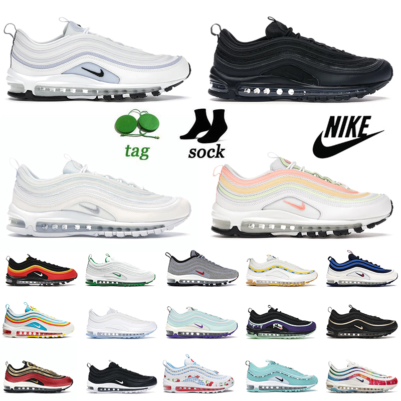 Women Men Air Max 97 Running Shoes Triple White Wolf Grey Ghost Melon Tint Barely Volt Atomic Pink Sneakers Warovski LX Silver Bullet MSCHF
Women Men Air Max 97 Running Shoes Triple White Wolf Grey Ghost Melon Tint Barely Volt Atomic Pink Sneakers Warovski LX Silver Bullet MSCHF