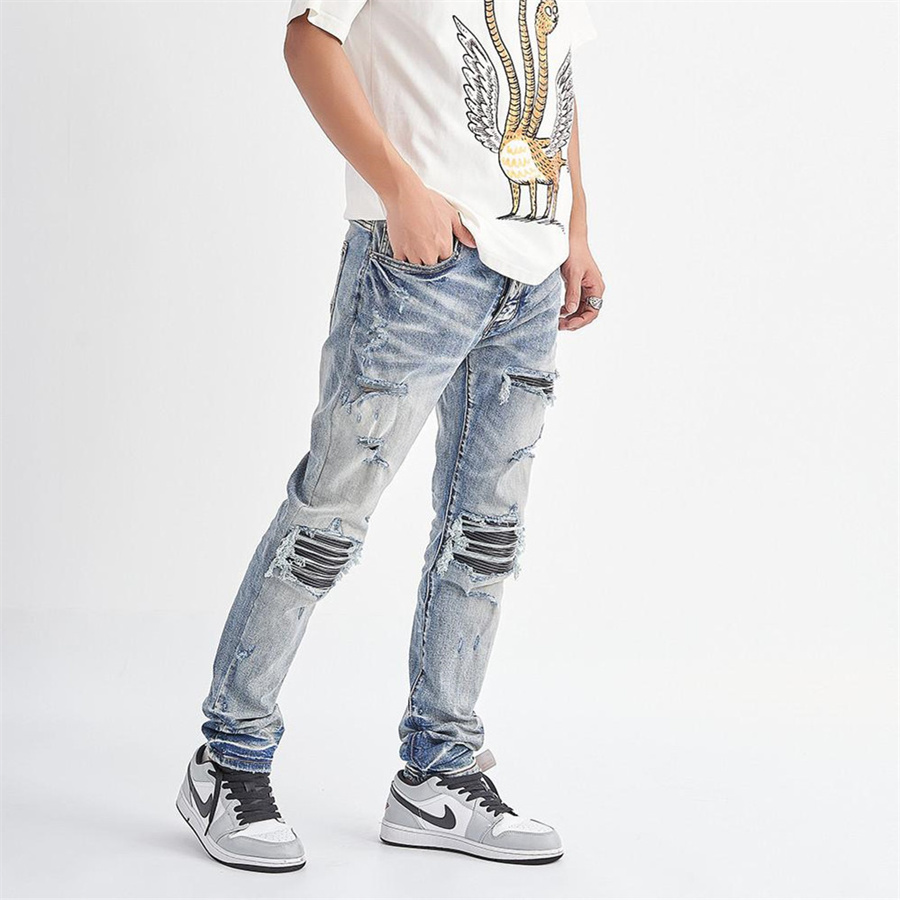 Autumn Fashion Design Men Ripped Jeans Casual Slim-cut Skinny Washed Long Pencil Pants Trousers Hip Hop Denim, As picture show
Autumn Fashion Design Men Ripped Jeans Casual Slim-cut Skinny Washed Long Pencil Pants Trousers Hip Hop Denim, As picture show