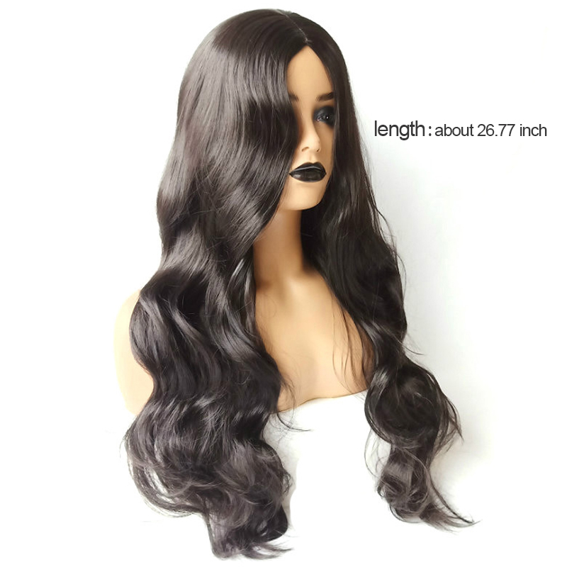 Multicolor Hair Wigs Mid Part Long Curly Hair European American Style Fashion High Temperature Silk Big Wavy WH0535