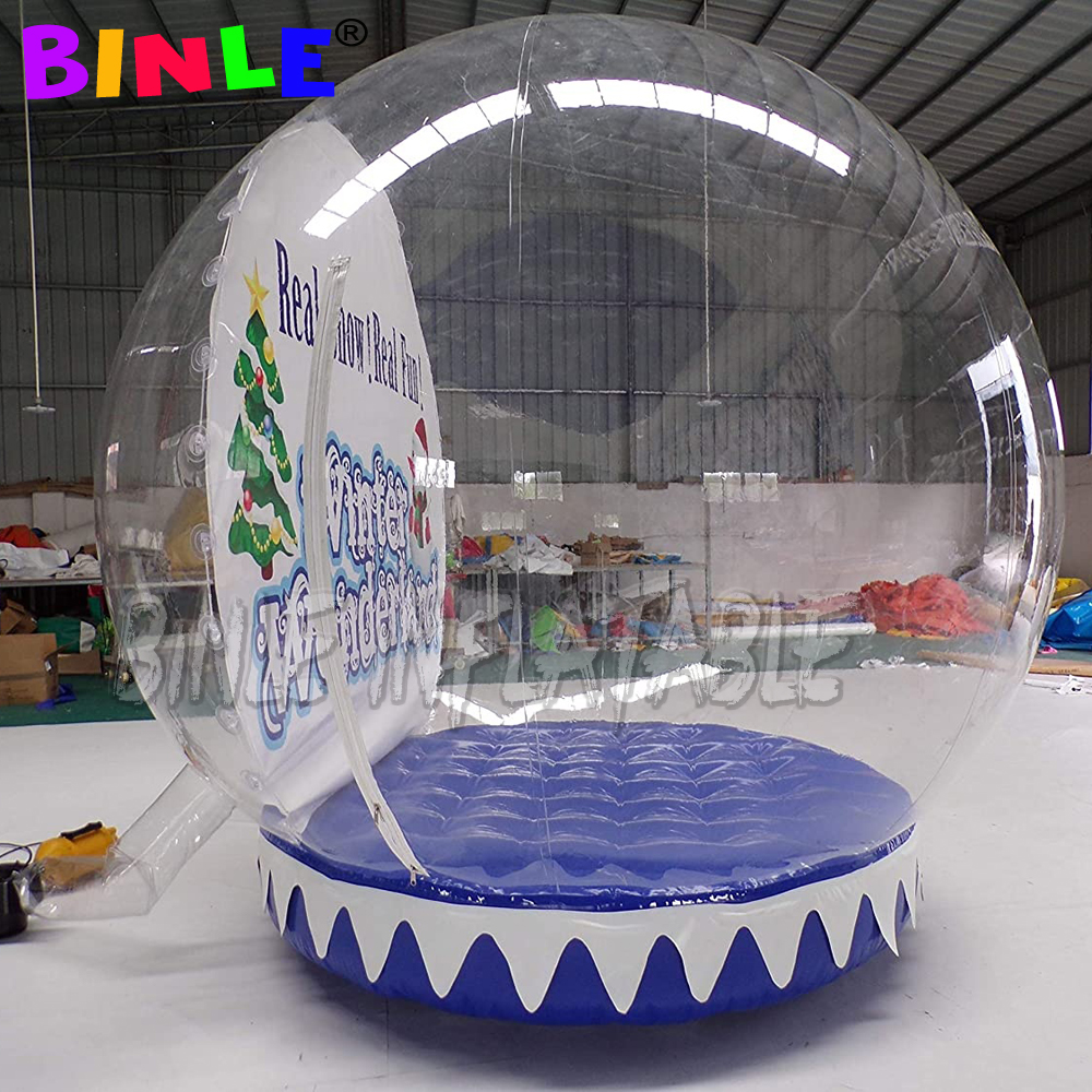 Beautiful Clear PVC Inflatable Christmas Snow Globe Photo Booth for Taking Photos