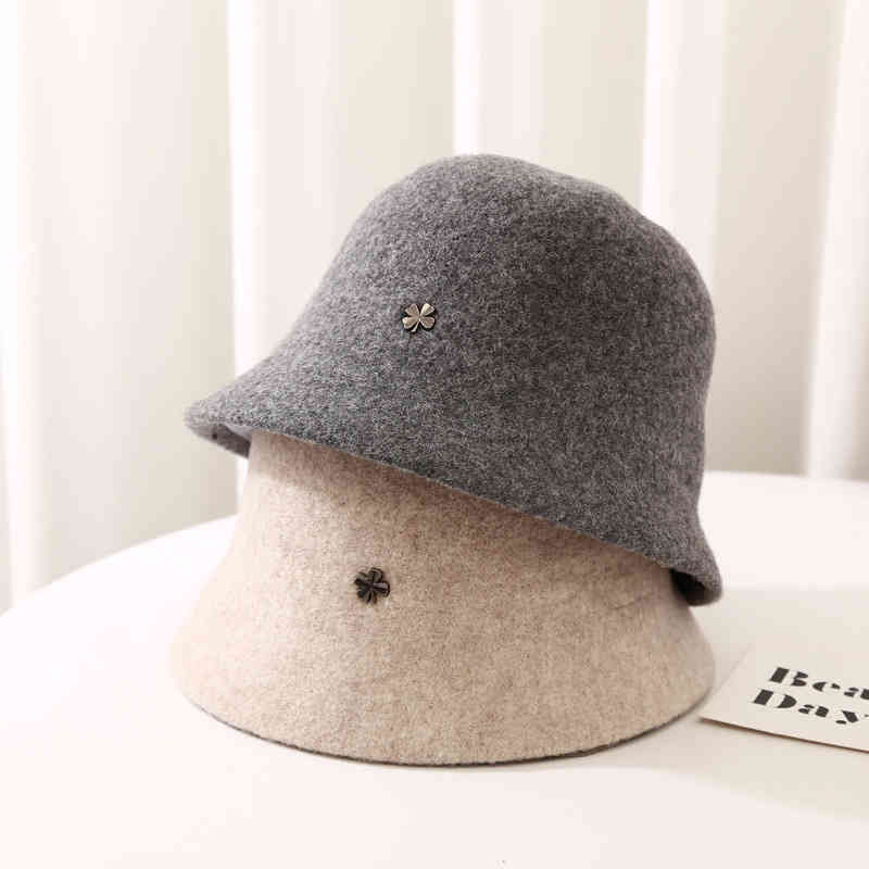 High Quality Wool Hat Autumn and Winter Fisherman Simple Leisure Cashmere Basin Dome Fashion Top