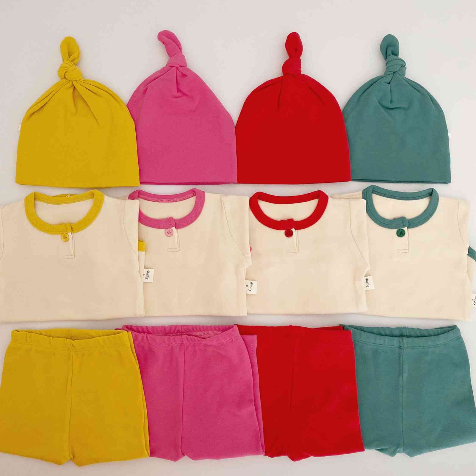 Spring Autumn baby girls pure cotton 3pcs sets infant kids long sleeve bodysuit or T shirt pants and hat boys clothes set 210508