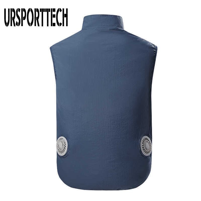 Summer Spring Jacket Men Air-conditioning Clothes Jacket Coat Male with Fan Cool Down Sleeveless VestJacket Outerwear Work Coats 210528