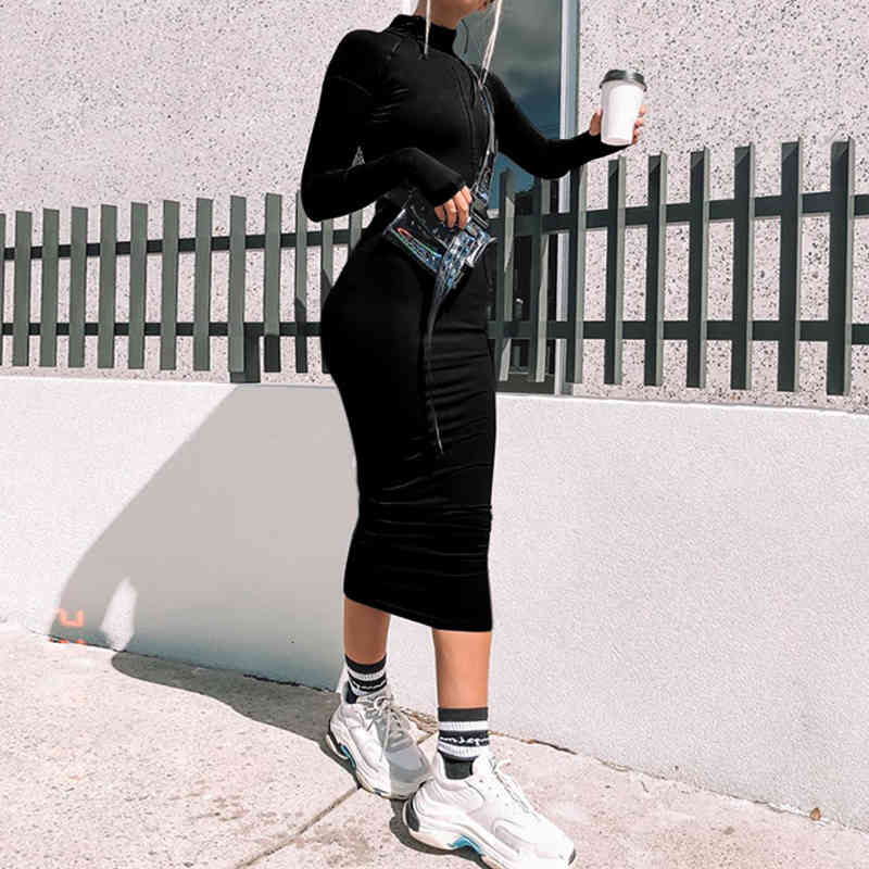 Casual Dresses Women Sexy Bodycon Long Sleeve Zip Slim Vestidos Candy Color Summer Robe Femme KHRN, Red 
Casual Dresses Women Sexy Bodycon Long Sleeve Zip Slim Vestidos Candy Color Summer Robe Femme KHRN, Red