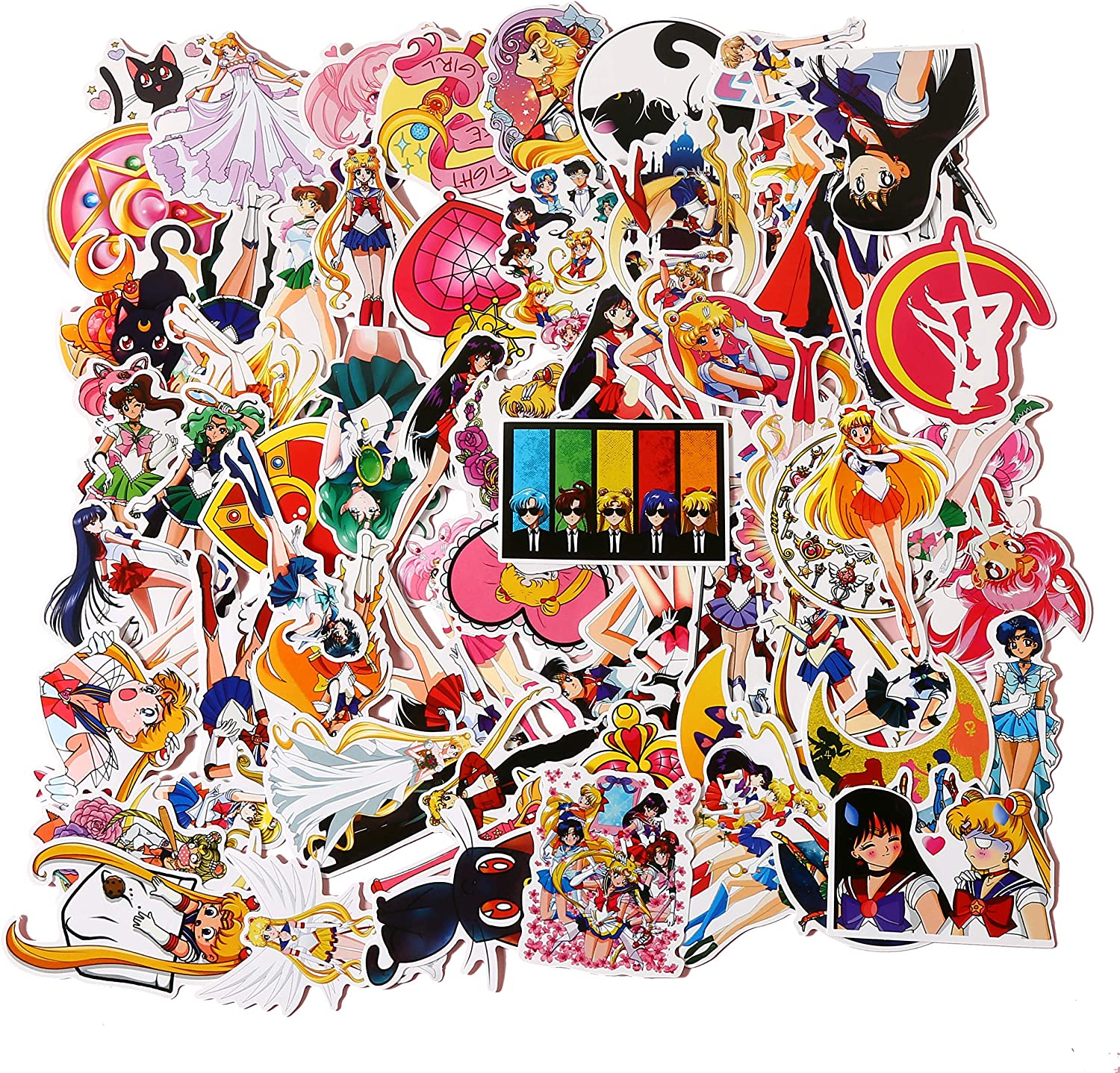 70PcsPack Cute Anime Cartoon Lovely Vinyl Sticker Waterproof Stickers for Water Bottle Laptop Planner Scrapbook Wall Skateboard O