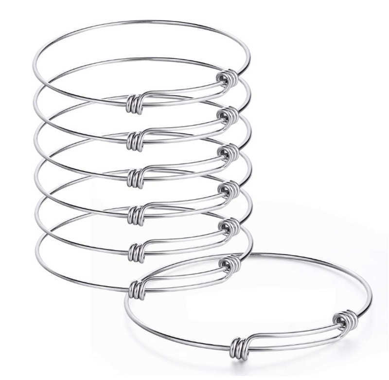 5pcs Stainless Steel Wire Blank Bangle Bracelet Expandable Charm Bracelet Double Loops Style for Diy Jewelry Making Q0717
5pcs Stainless Steel Wire Blank Bangle Bracelet Expandable Charm Bracelet Double Loops Style for Diy Jewelry Making Q0717