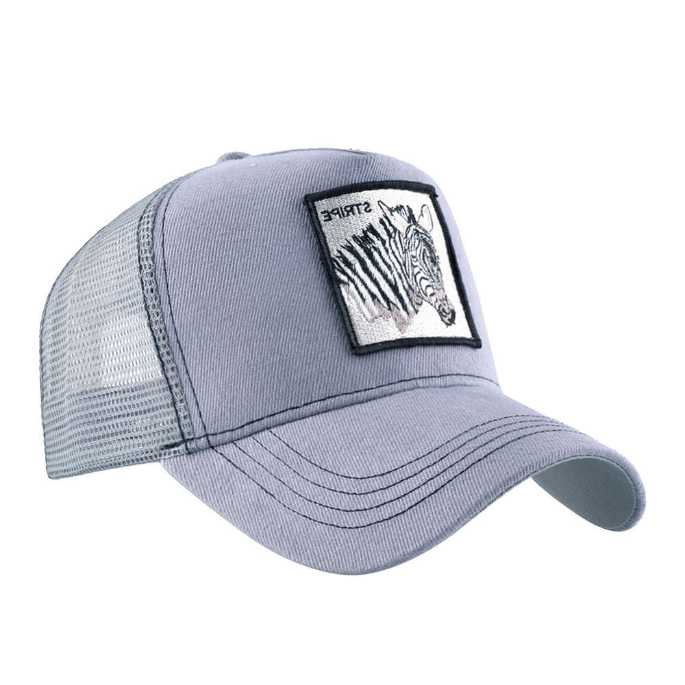 Sun hat Animal patch color matching baseball cap embroidered truck driver's NET sunshade hat, Blue;gray
Sun hat Animal patch color matching baseball cap embroidered truck driver's NET sunshade hat, Blue;gray