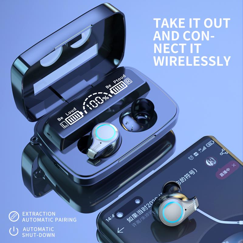 M18 TWS Bluetooth 5.1 Earphone 9D Stereo Wireless Sports Waterproof Headset Earbuds 2200mAh Charging Box VS M10 M16 M19, Black
M18 TWS Bluetooth 5.1 Earphone 9D Stereo Wireless Sports Waterproof Headset Earbuds 2200mAh Charging Box VS M10 M16 M19, Black