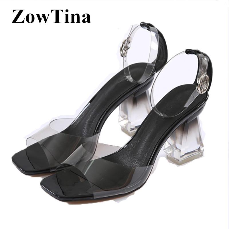 Transparent PVC Women Sandals Gladiator Ankle Strap Ladies Summer Shoes 7.5cm Chunky High Heels Wedding Valentine Pumps, Black
Transparent PVC Women Sandals Gladiator Ankle Strap Ladies Summer Shoes 7.5cm Chunky High Heels Wedding Valentine Pumps, Black