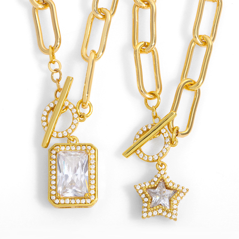 FA Gold Miami Cuban Curb Link Chain Star Necklace For Women Crystal Square Pendant Necklace Collar Chunky Punk Jewelry nket59 X0509
FA Gold Miami Cuban Curb Link Chain Star Necklace For Women Crystal Square Pendant Necklace Collar Chunky Punk Jewelry nket59 X0509