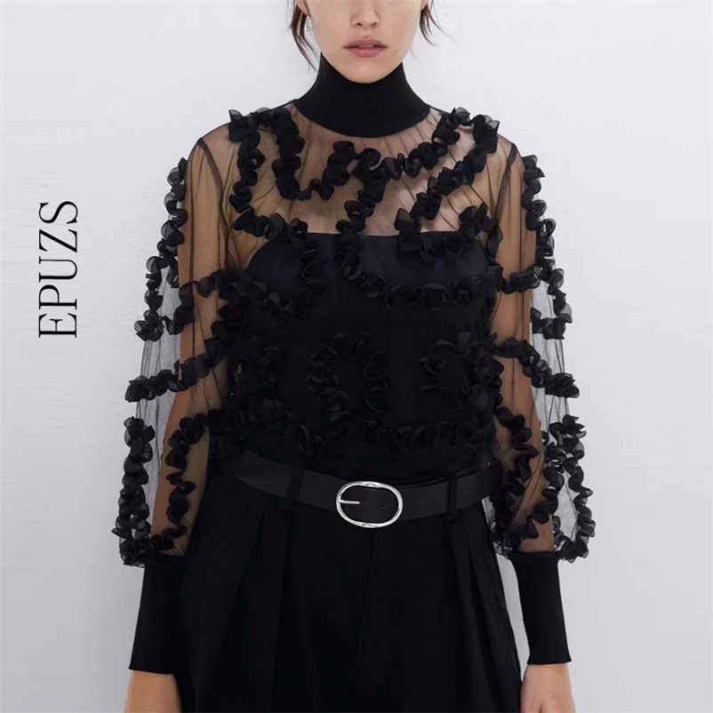 sexy transparent mesh black shirts women crop top long sleeve blouse korean blusa mujer womens blouses 210521
sexy transparent mesh black shirts women crop top long sleeve blouse korean blusa mujer womens blouses 210521