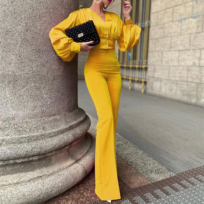 Women's Two Piece Pants Women 2022 Spring Elegant Solid Suit Set Fashion V-Neck Blouses And Long Outfits Ladies Casual Sleeve Suits, White
Women's Two Piece Pants Women 2022 Spring Elegant Solid Suit Set Fashion V-Neck Blouses And Long Outfits Ladies Casual Sleeve Suits, White
