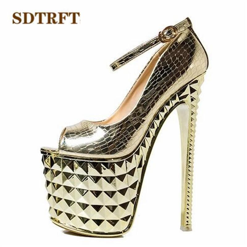Crossdresser Stiletto Summer Buckle Sandals 20cm Thin High Heels Female Shoes Woman Gold Sliver Platform Open Toe Pumps Dress, Black
Crossdresser Stiletto Summer Buckle Sandals 20cm Thin High Heels Female Shoes Woman Gold Sliver Platform Open Toe Pumps Dress, Black