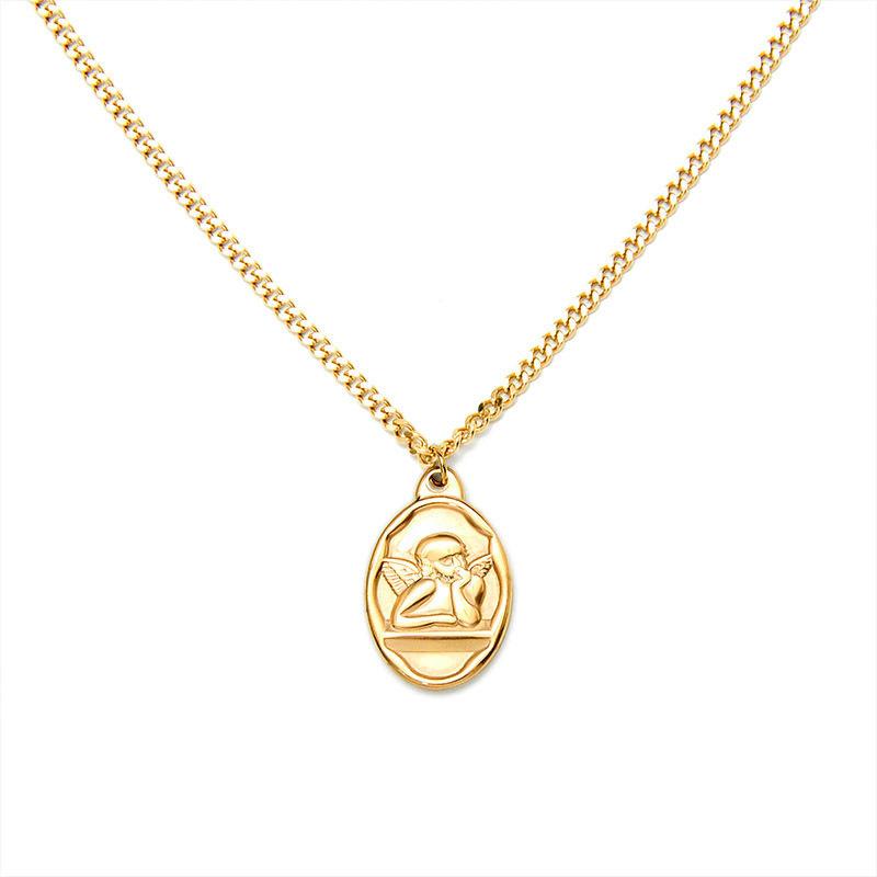 Pendant Necklaces POTCET Korea 2021 Fashion Trend Women's Stainless Steel Angel Necklace Geometric Retro Hip Hop Jewelry
Pendant Necklaces POTCET Korea 2021 Fashion Trend Women's Stainless Steel Angel Necklace Geometric Retro Hip Hop Jewelry