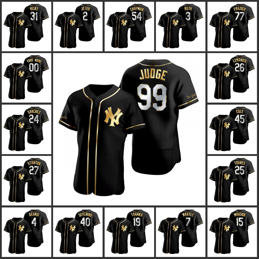 New YorkYankees Men Women Youth #45 Gerrit Cole 2 Derek Jeter 99 Aaron Judge 26 DJ LeMahieu Custom Black Golden Edition Authentic Jersey
New YorkYankees Men Women Youth #45 Gerrit Cole 2 Derek Jeter 99 Aaron Judge 26 DJ LeMahieu Custom Black Golden Edition Authentic Jersey