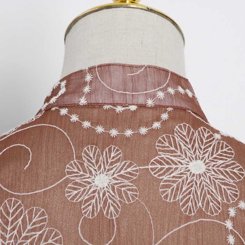 Summer Stand Neck Short Sleeve Vestidos Crochet Flying Sleeve Ruffle Loose Dress Korean Fashion Sweet Femme Robe 13A111 210525