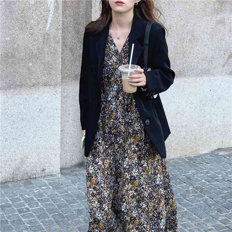 Plus Size Spring Girls Boho print Female Vintage Dress Party oversize long Sleeve Women Dresses Robe Vestido 210417Z